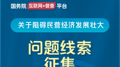 艹死你个浪货男同国务院“互联网+督查”平台公开征集阻碍民营经济发展壮大问题线索